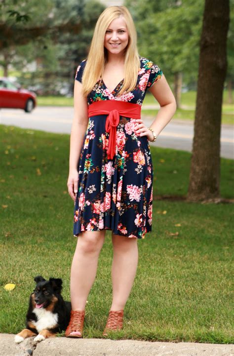 floral dress and a woman s best friend