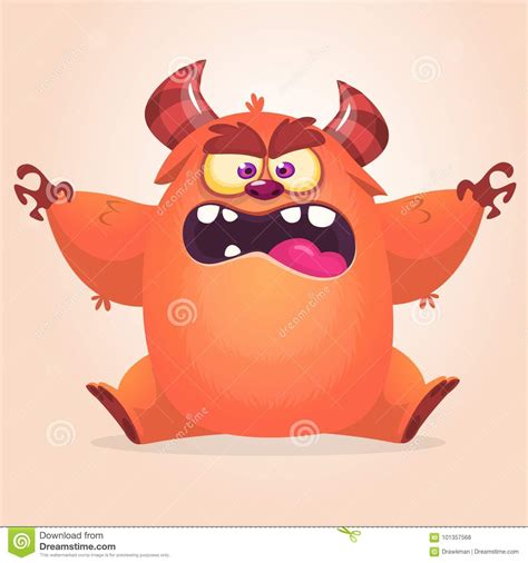 cute cartoon monster vector fat monster mascot character halloween