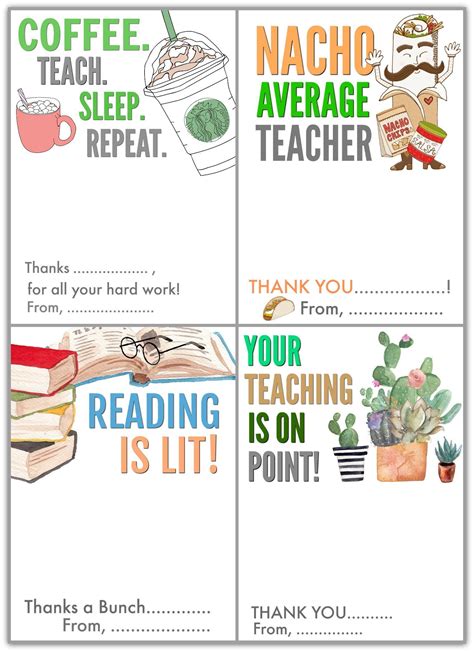 printable teacher appreciation gift card holders teacher