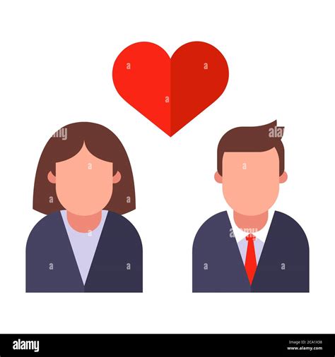 Office Romance In The Office Valentine S Day At Work Flat Vector