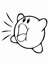 Kirby Coloring Pages Printable Super Dee Waddle Sucking Smash Color Kids Print Mouth Big Mario 塗り絵 Sticker Vinyl Decal Recommended sketch template