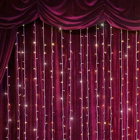curtain lights commercial led curtain lights ft wide white wire multifunction warm white