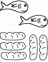 Loaves Fishes Preschool Fisch Wecoloringpage Fische Christliches 5000 sketch template