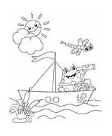 Coloring Pages Sheets Frog Boat Kids Downloads sketch template