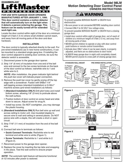 chamberlain liftmaster lm owners instructions   manualslib