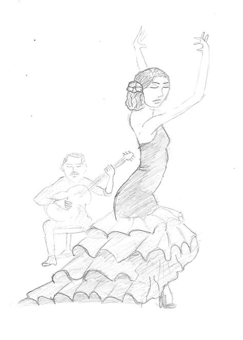 flamenco dancer sketch templates