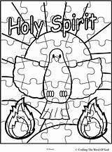 Holy Spirit Coloring Puzzle Pages School Pentecost Sunday Crafts Activity Sheets Sheet Printable Bible Autism Fruits Last Piece Fruit Lesson sketch template