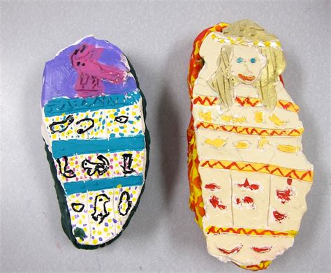 egyptian clay sarcophagus art project     graders