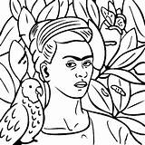 Frida Kahlo Kalho Colorir sketch template