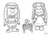 Printable Nativity Peanuts Ausmalbilder Snoopy Colouring sketch template