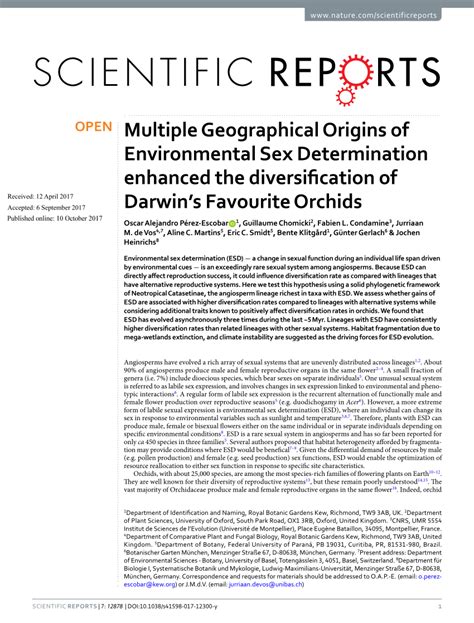 pdf multiple geographical origins of environmental sex determination