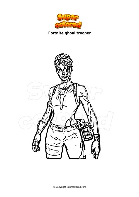 coloring page fortnite ghoul trooper supercoloredcom
