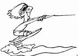 Wasserski Fahrer Weite Ausmalbild Malvorlage Angezeigt Verkleinert sketch template