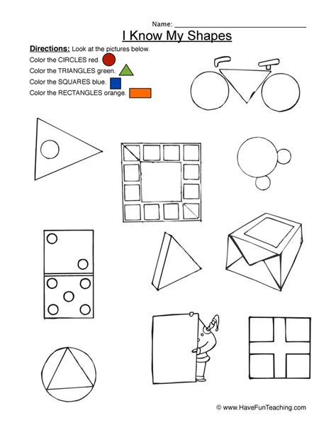 shapes worksheets  fun teaching