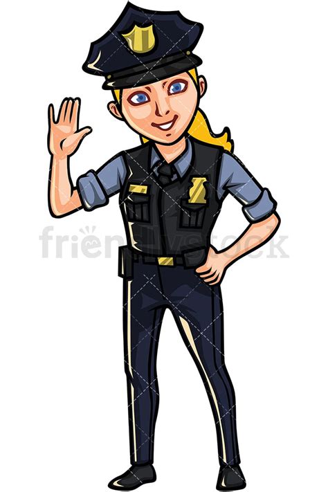 female us police officer cartoon vector clipart
