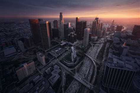 aerial cityscape los angeles  behance