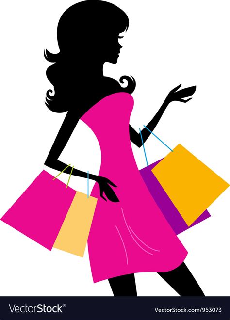 woman shopping silhouette royalty free vector image