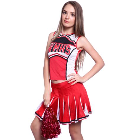 glee high school musical pom pom girl cheerleaders costume outfit