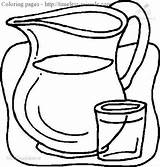 Water Coloring Pages Colouring Glass Jug Kids Clipart Kleurplaten Drawing Glas Color Pitcher Eten Fountain Sheets Getdrawings Kan Kleurplaat Coloringpage sketch template