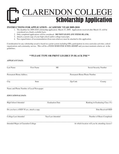 application  scholarship letter sample  letter template