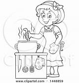 Cooking Clipart Cartoon Housewife Mother Illustration Lineart Happy Vector Visekart Clip Royalty Kitchen Help 2021 Cliparts Kitchens Clipground Collc0161 sketch template