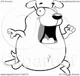 Chubby Running Dog Clipart Cartoon Outlined Coloring Vector Thoman Cory Royalty sketch template