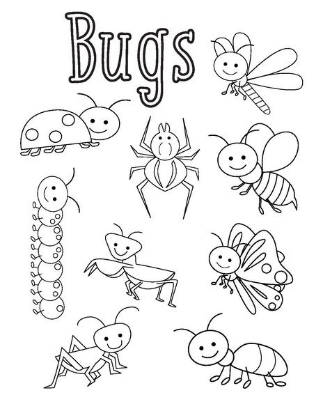 bugs coloring pages funnycrafts