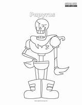 Papyrus Coloring Undertale sketch template