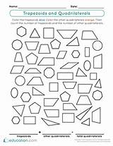 Trapezoids Quadrilaterals Trapezoid Kindergarten Shape Identify Tracing sketch template
