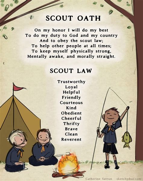 printable scout oath  law