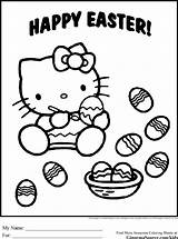 Coloring Kitty Easter Hello Pages Printable Ginormasource Sheets sketch template