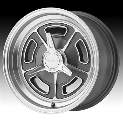 american racing vn mag gray machined custom wheels rims vn vintage  pc