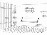 Jail Prison Sketch Interior Illustration Graphic Vector Bench Preview sketch template