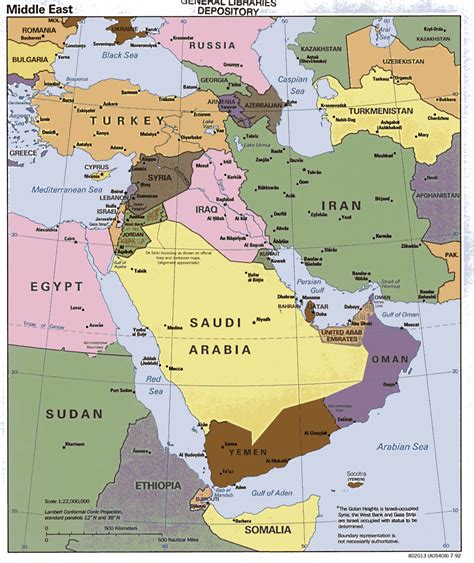 travel maps  middle east continent middle east political map