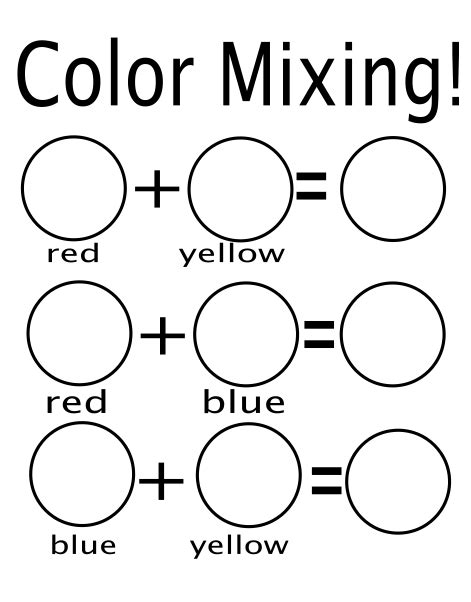primary  secondary colors worksheets  kindergarten