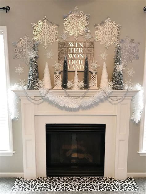 elegant fireplace decoration ideas  winter