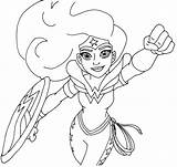 Coloring Superhero Girls Dc Pages Woman Wonder Kids sketch template