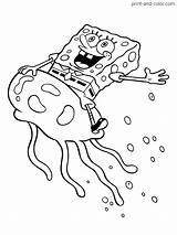 Spongebob Squarepants Jellyfish Colouring Bob Esponja Colorear Krabs sketch template