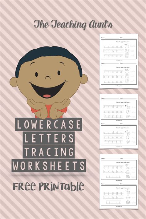 lowercase letters tracing worksheets  teaching aunt