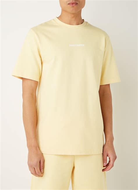 daily paper refarid  shirt met logo geel de bijenkorf