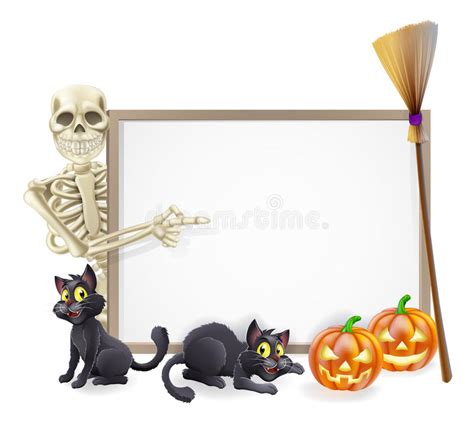 skeleton halloween sign stock vector illustration of