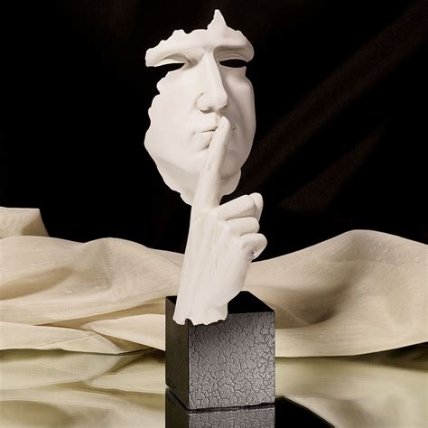 hands hushing sculpture white contemporary sculpture modern