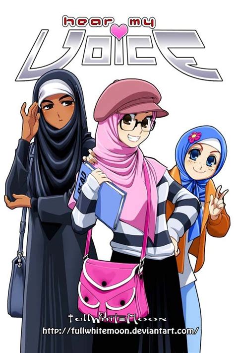 hear my voice by fullwhitemoon on deviantart anime muslimah anime muslim hijab cartoon