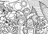 Malaysia Coloring Colouring Pages Merdeka Singapore Kids Hari Color Mewarna National Cartoon Poster Drawing Contest Independence Sheets Lembaran Kerja Doodle sketch template