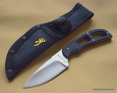 browning small  handle fixed blade skinning hunting knife  nylon