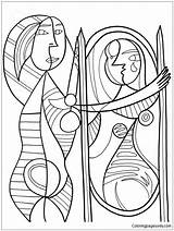 Before Pablo Mirror Girl Pages Picasso Coloring Printable Color sketch template