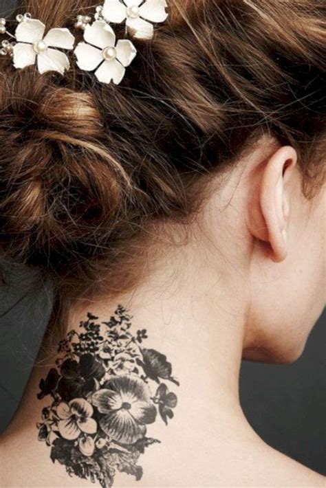40 Black Floral Rose Tattoo Ideas For Women Vintage