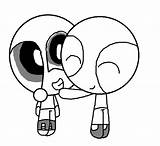 Hugging Friends Ppg Base Anime Template Coloring Pages Drawing Sketch Deviantart Couple Time sketch template