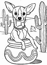 Coloring Chihuahua Pages Cactus Dog Printable Pottery Fiesta Tree Inside Color Drawing Getdrawings Netart Getcolorings Cartoon Print Colorings sketch template