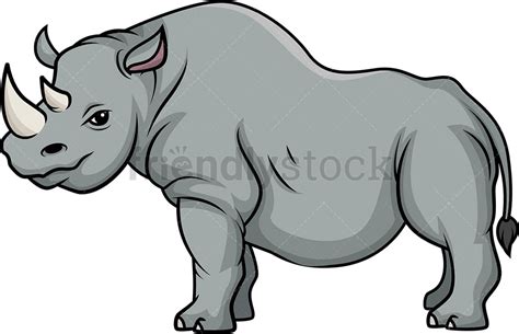 Wild Rhinoceros Cartoon Clipart Vector Friendlystock